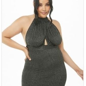 Black and silver halter dress sx 1x-2x
